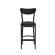 Pemberly Row Metal Barstool with Seat and Boomerang Back in Black