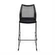 Pemberly Row Stackable Sled Base Barstool with Vented Back and Footrest in Black