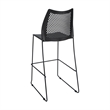 Pemberly Row Stackable Sled Base Barstool with Vented Back and Footrest in Black