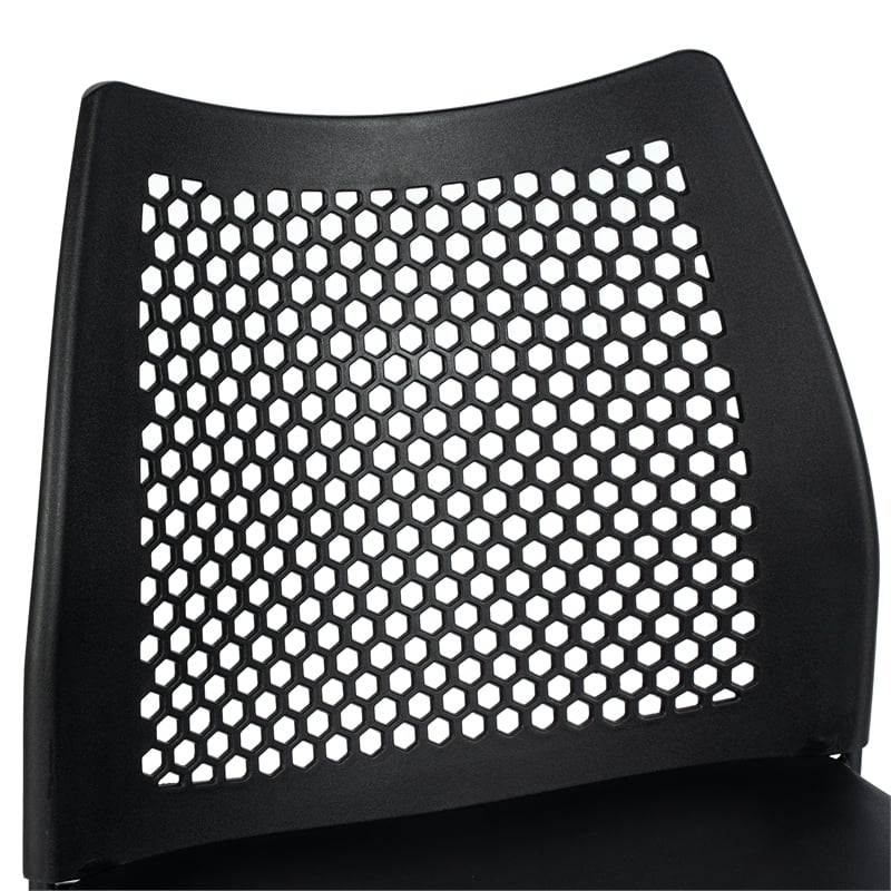 Pemberly Row Stackable Sled Base Counter Stool with Vented Back and Footrest