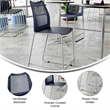 Pemberly Row Stackable Sled Base Counter Stool with Vented Back and Footrest