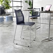 Pemberly Row Stackable Sled Base Counter Stool with Vented Back and Footrest