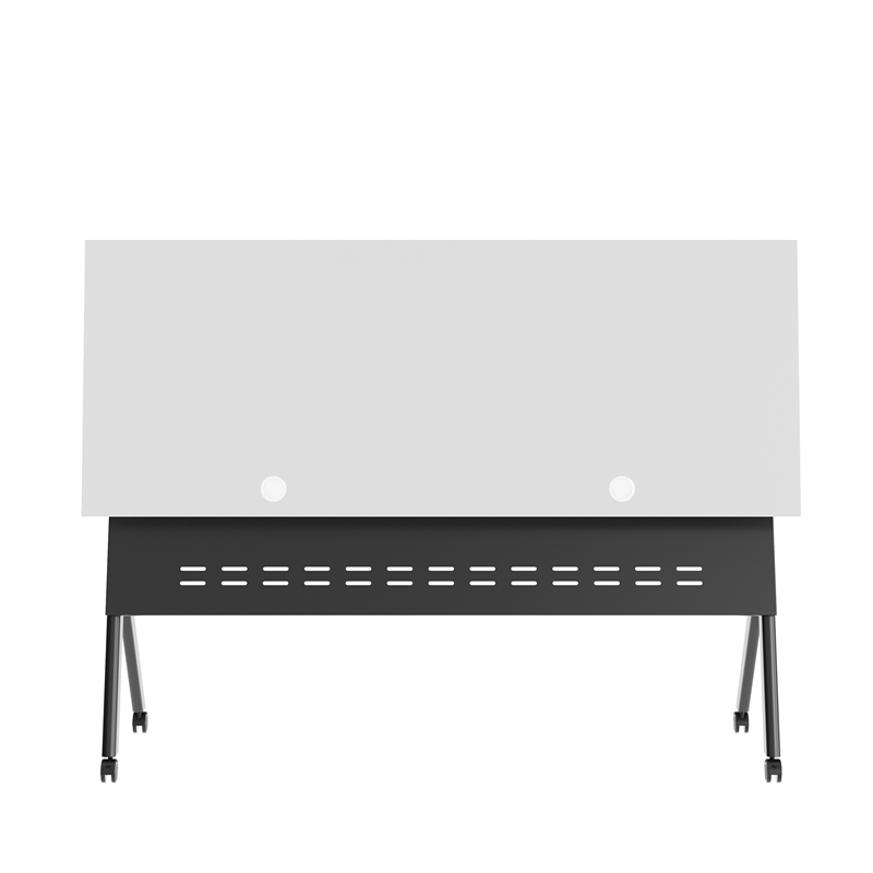 Pemberly Row Nesting Flip Training Table with Steel Frame & Y-Legs in Gray/Black