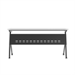 Pemberly Row Nesting Flip Training Table with Steel Frame & Y-Legs in Gray/Black