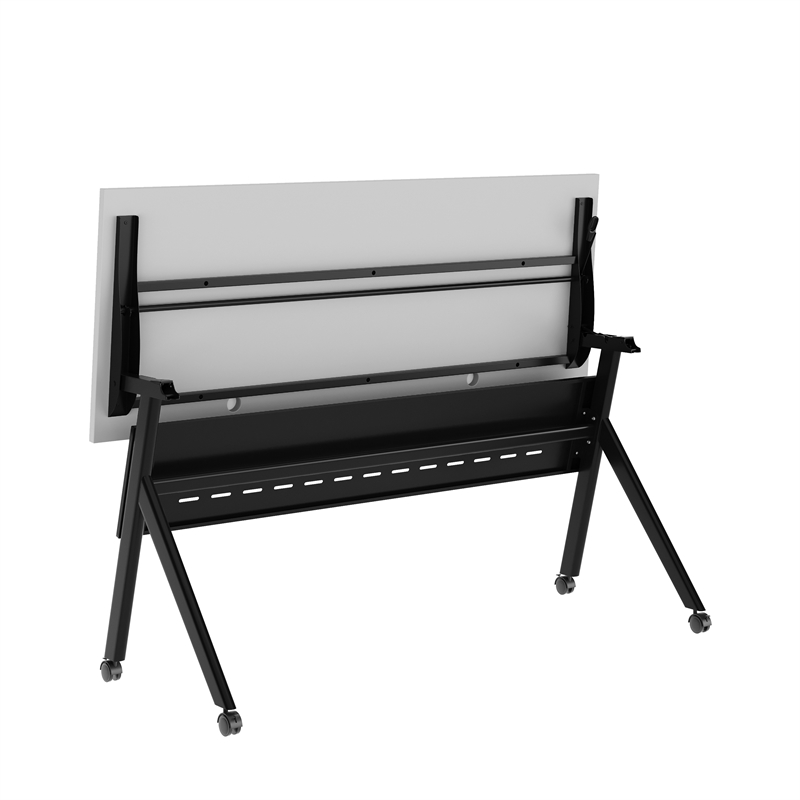 Pemberly Row Nesting Flip Training Table with Steel Frame & Y-Legs in Gray/Black