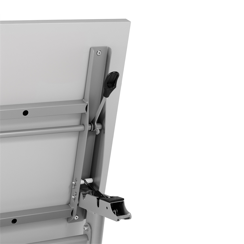 Pemberly Row Nesting Flip Training Table with Steel Frame and Y-Legs in Gray