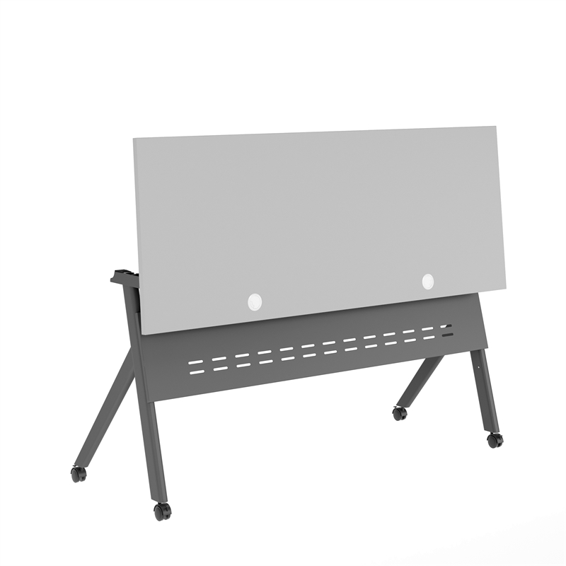 Pemberly Row Nesting Flip Training Table with Steel Frame and Y-Legs in Gray