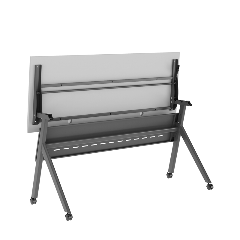 Pemberly Row Nesting Flip Training Table with Steel Frame and Y-Legs in Gray