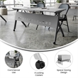 Pemberly Row Nesting Flip Training Table with Steel Frame and Y-Legs in Gray