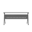 Pemberly Row Nesting Flip Training Table with Steel Frame and Y-Legs in Gray