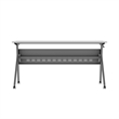 Pemberly Row Nesting Flip Training Table with Steel Frame and Y-Legs in Gray