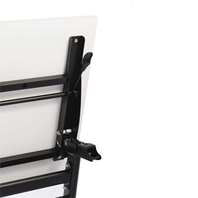 Pemberly Row Nesting Flip Training Table with Steel Frame & Y-Legs - White/Black