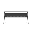 Pemberly Row Nesting Flip Training Table with Steel Frame & Y-Legs - White/Black