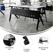 Pemberly Row Nesting Flip Training Table with Steel Frame & Y-Legs - White/Black