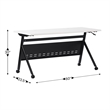 Pemberly Row Nesting Flip Training Table with Steel Frame & Y-Legs - White/Black