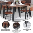 Pemberly Row Metal Dining Chair with Wood Seat and Boomerang Back in Walnut