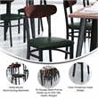 Pemberly Row Metal Dining Chair with Seat & Wood Boomerang Back in Green/Walnut
