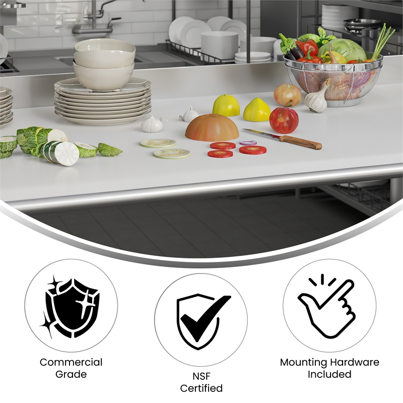 Pemberly Row High-Pressure Poly Top Cutting Board with Brackets
