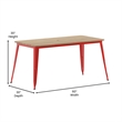 Pemberly Row 30x60 Poly Resin Restaurant Table with Umbrella Hole in Brown/Red