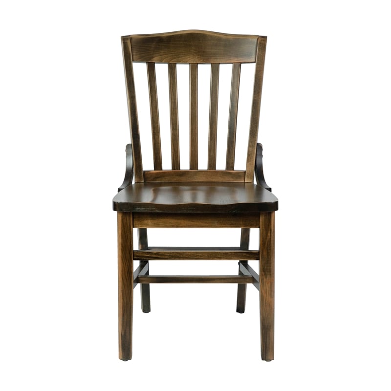 Pemberly Row School House Back Antique Copper Wood Restaurant Chair