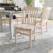 Pemberly Row School House Back Antique White Wood Restaurant Chair with Footrest