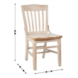 Pemberly Row School House Back Antique White Wood Restaurant Chair with Footrest