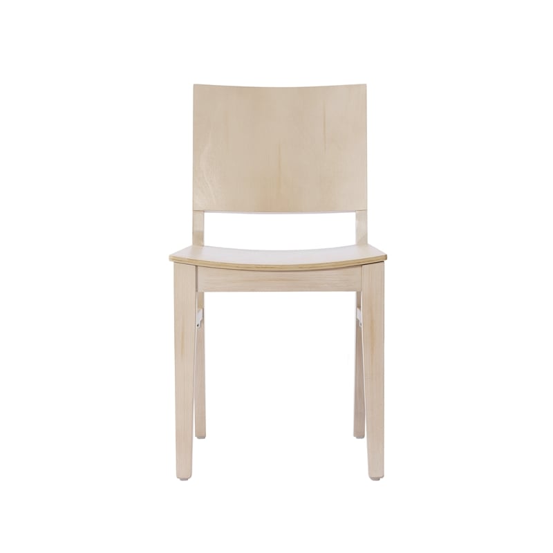 Pemberly Row Solid Wood Dining Chair with Curved Backrest in Antique White