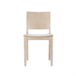 Pemberly Row Solid Wood Dining Chair with Curved Backrest in Antique White