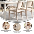 Pemberly Row Solid Wood Dining Chair with Curved Backrest in Antique White