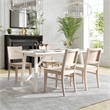 Pemberly Row Solid Wood Dining Chair with Curved Backrest in Antique White
