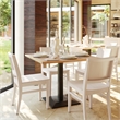 Pemberly Row Solid Wood Dining Chair with Curved Backrest in Antique White