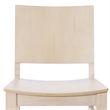 Pemberly Row Solid Wood Dining Chair with Curved Backrest in Antique White