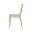 Pemberly Row Solid Wood Dining Chair with Curved Backrest in Antique White
