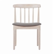 Pemberly Row Solid Wood Dining Chair with Padded Seat in Antique White/Beige