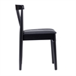 Pemberly Row Solid Wood Dining Chair with Padded Seat in Black