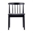 Pemberly Row Solid Wood Dining Chair with Padded Seat in Black