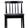 Pemberly Row Solid Wood Dining Chair with Padded Seat in Black