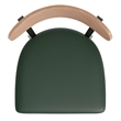 Pemberly Row Metal Barstool with Seat and Wood Boomerang Back in Green/Natural