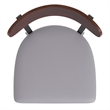 Pemberly Row Metal Barstool with Seat and Wood Boomerang Back in Gray/Walnut