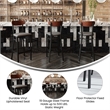 Pemberly Row Metal Barstool with Seat and Wood Boomerang Back in Gray/Walnut