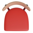 Pemberly Row Metal Barstool with Seat and Wood Boomerang Back in Red/Natural