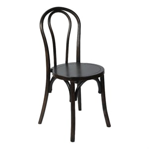 Pemberly Row Wood Stackable Dining Chair with Fixed Floor Glides