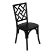 Pemberly Row Wood Stackable Dining Chair with Intricate Back Detail - Black