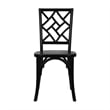 Pemberly Row Wood Stackable Dining Chair with Intricate Back Detail - Black