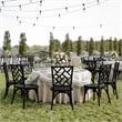 Pemberly Row Wood Stackable Dining Chair with Intricate Back Detail - Black