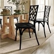 Pemberly Row Wood Stackable Dining Chair with Intricate Back Detail - Black