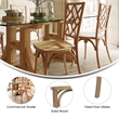 Pemberly Row Wood Stackable Dining Chair with Intricate Back Detail - Pecan