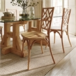 Pemberly Row Wood Stackable Dining Chair with Intricate Back Detail - Pecan