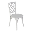Pemberly Row Wood Stackable Dining Chair with Intricate Back Detail - White