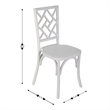 Pemberly Row Wood Stackable Dining Chair with Intricate Back Detail - White